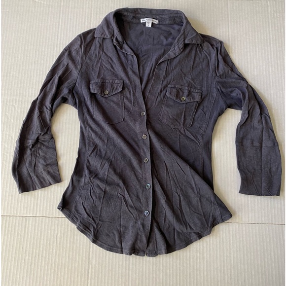 James Perse Tops - Standard James Perse navy blue sheer slub side Size 2